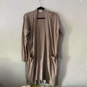 Tan Long Cardigan Sweater